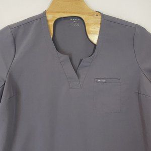 Jaanuu Women's 1-Pocket Tuck-In Scrub Top Gray J96173 Size‎ 3XL